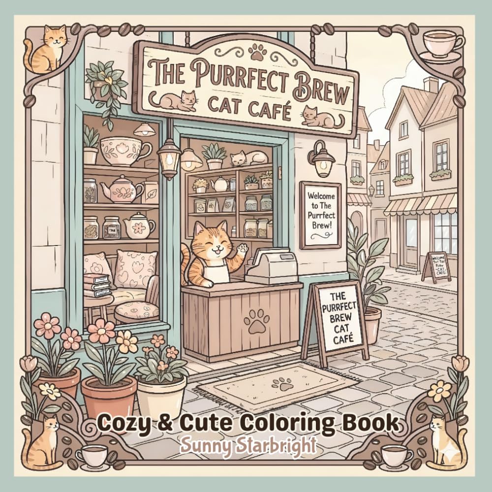 ler totalmente Purrfect Brew Cat Café Cozy & Cute Coloring Book: Cozy Cat Café Coloring Book for Adults • 40 Cute & Relaxing Bold and Easy Pages • Kittens, Teacups,... Scenes (Cozy Little Life Coloring Series)