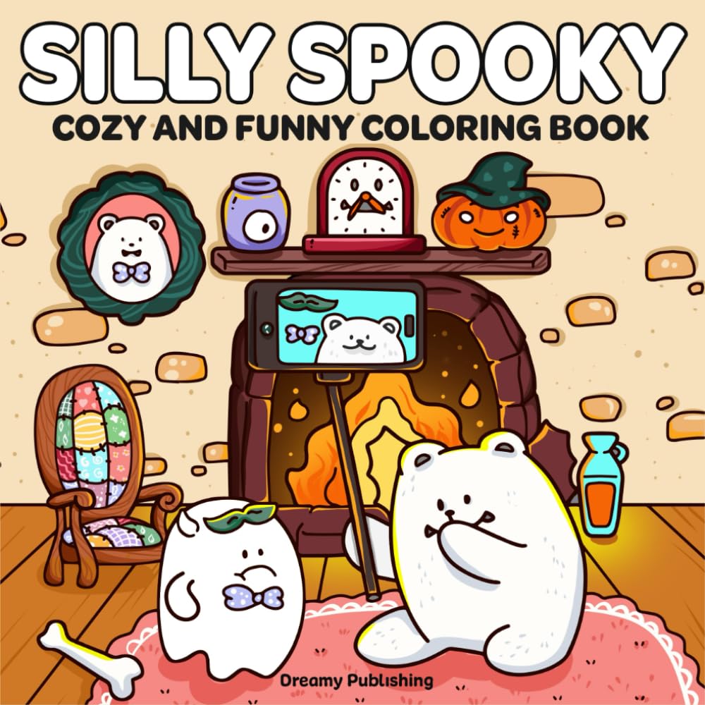 ler totalmente Silly Spooky Coloring Book: Cozy and Funny Coloring Pages for Adults and Teens Relaxation and Stress Relief
