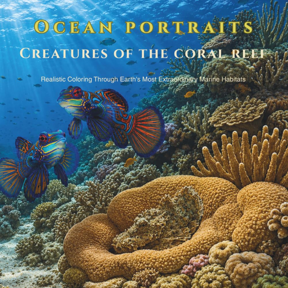 capítulo por capítulo baixar Ocean Portraits: Creatures of the Coral Reef: A Relaxing Adult Coloring Book of Tropical Fish, Coral Reefs, and Incredible Marine Life