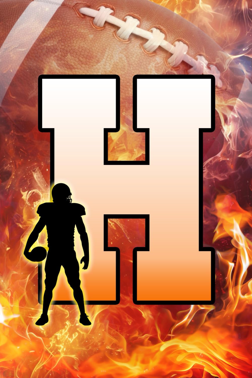 capítulo por capítulo baixar H: Letter "H" Initial American Football Player and Fire Flames Personalized Name Monogram Notebook - College-Ruled Personal Journal, Writing Pad, or Diary for Football Fans - 110 Pages, 6x9