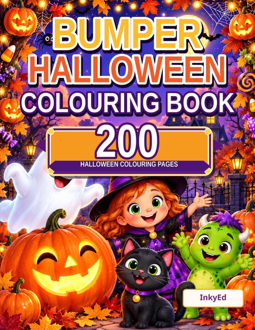 Bumper Halloween Colouring Book: 200 Halloween Colouring Pages (InkyEd Bumper Colouring Books) baixar o livro de graça