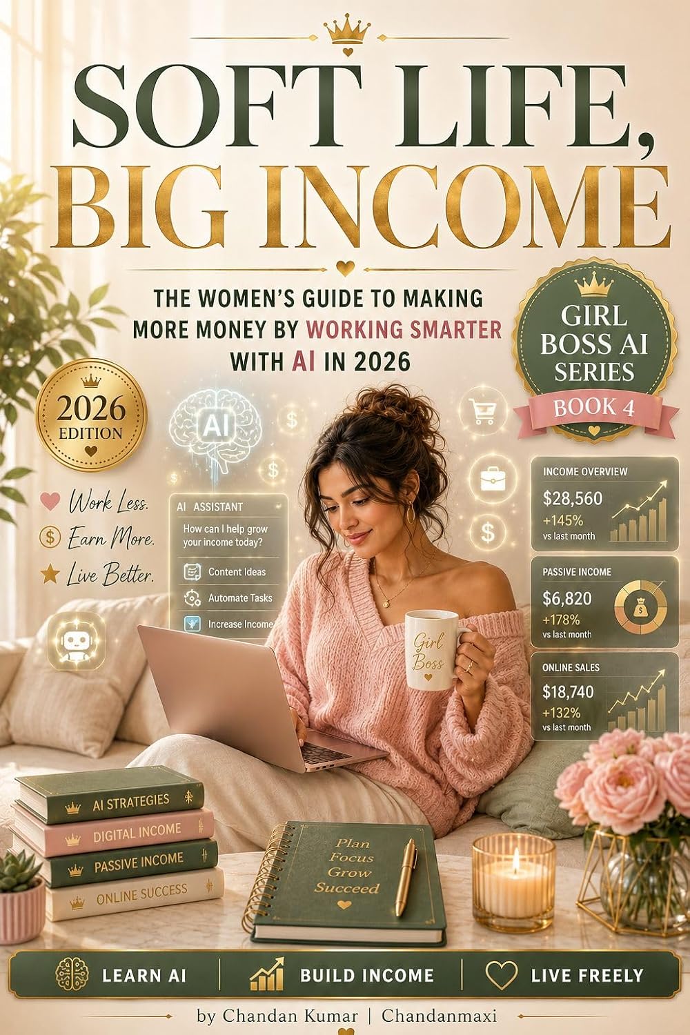 ler totalmente Soft Life, Big Income: The Women's Guide to Making More Money by Working Smarter with AI in 2026 (Girl Boss AI Series Book 3) (English Edition)