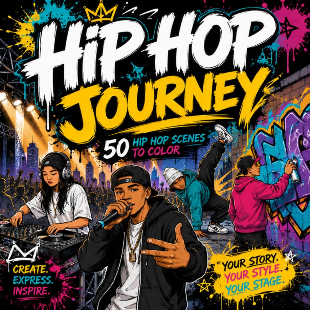 Hip Hop Journey: 50 Hip Hop Scenes to Color baixar o livro de graça