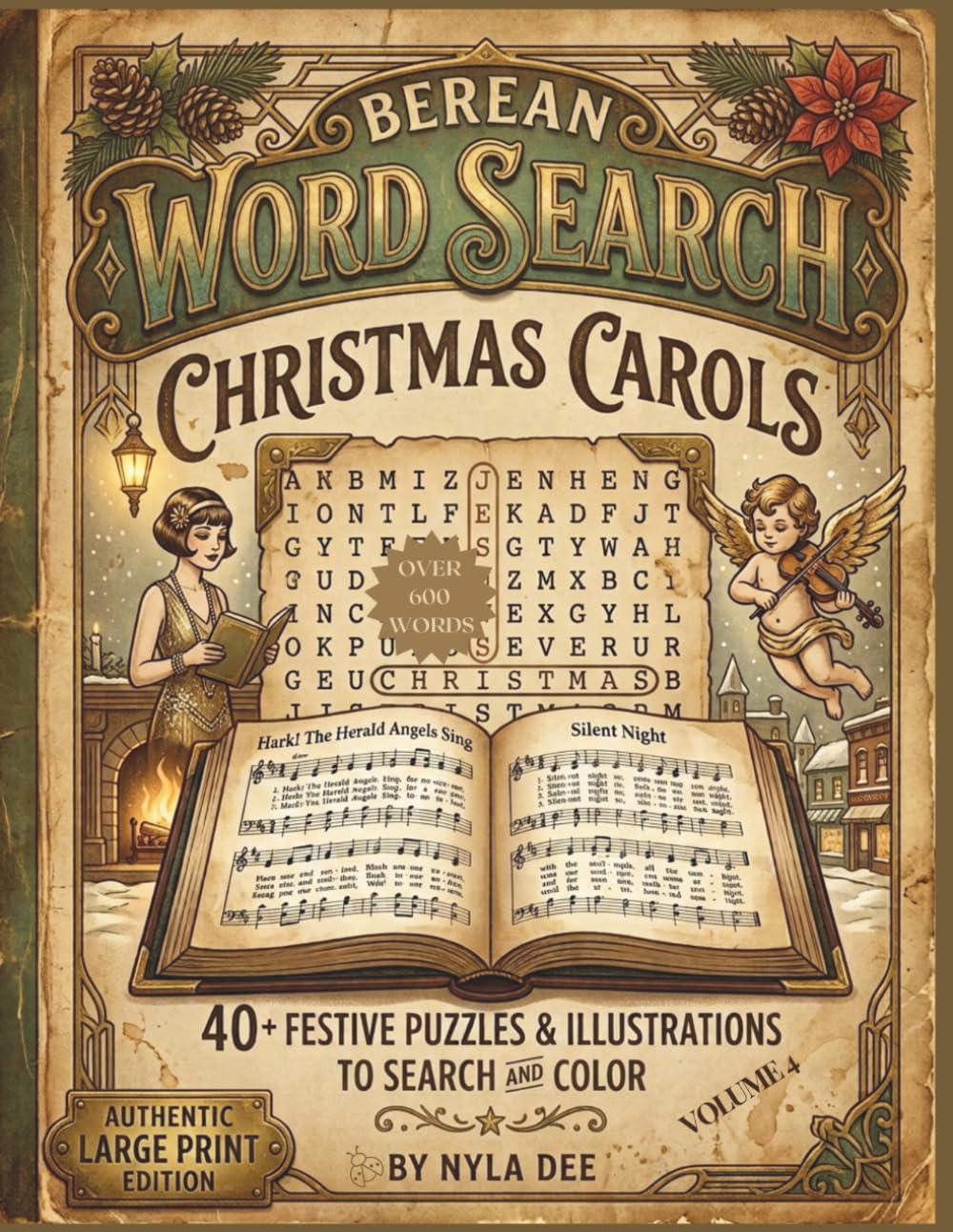 Berean Word Search: Christmas Carols-Large Print-Nostalgic Songs for the Holidays-Coloring Images: 40 Large Print Christmas Carol Word Search Puzzles... (Berean Bible Word Search Puzzles) baixar o livro de graça