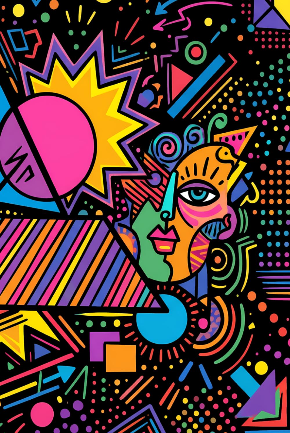 Colorful Pop Art Chaos Bold Geometric Journal: a LINED notebook for self-expression baixar o livro de graça