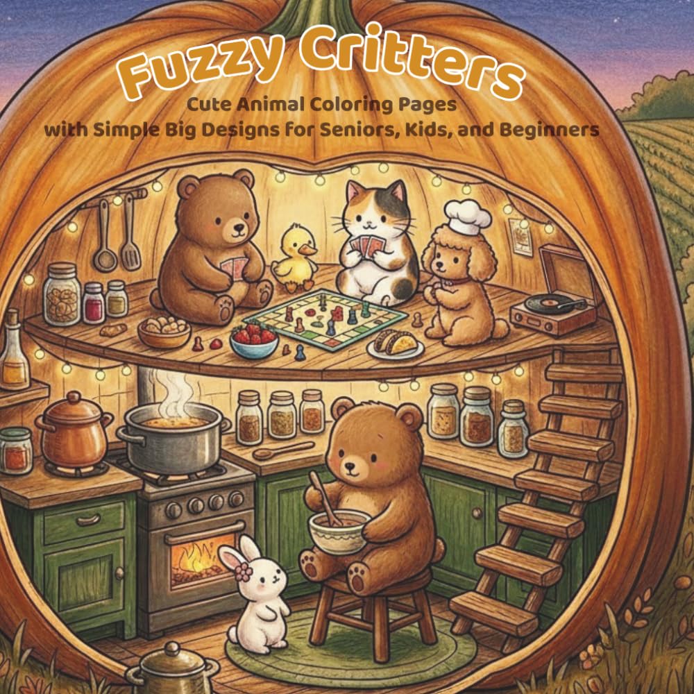 Fuzzy Friends Hygge Moments: Cute Animal Coloring Pages with Simple Big Designs for Kids, and Beginners baixar o livro de graça