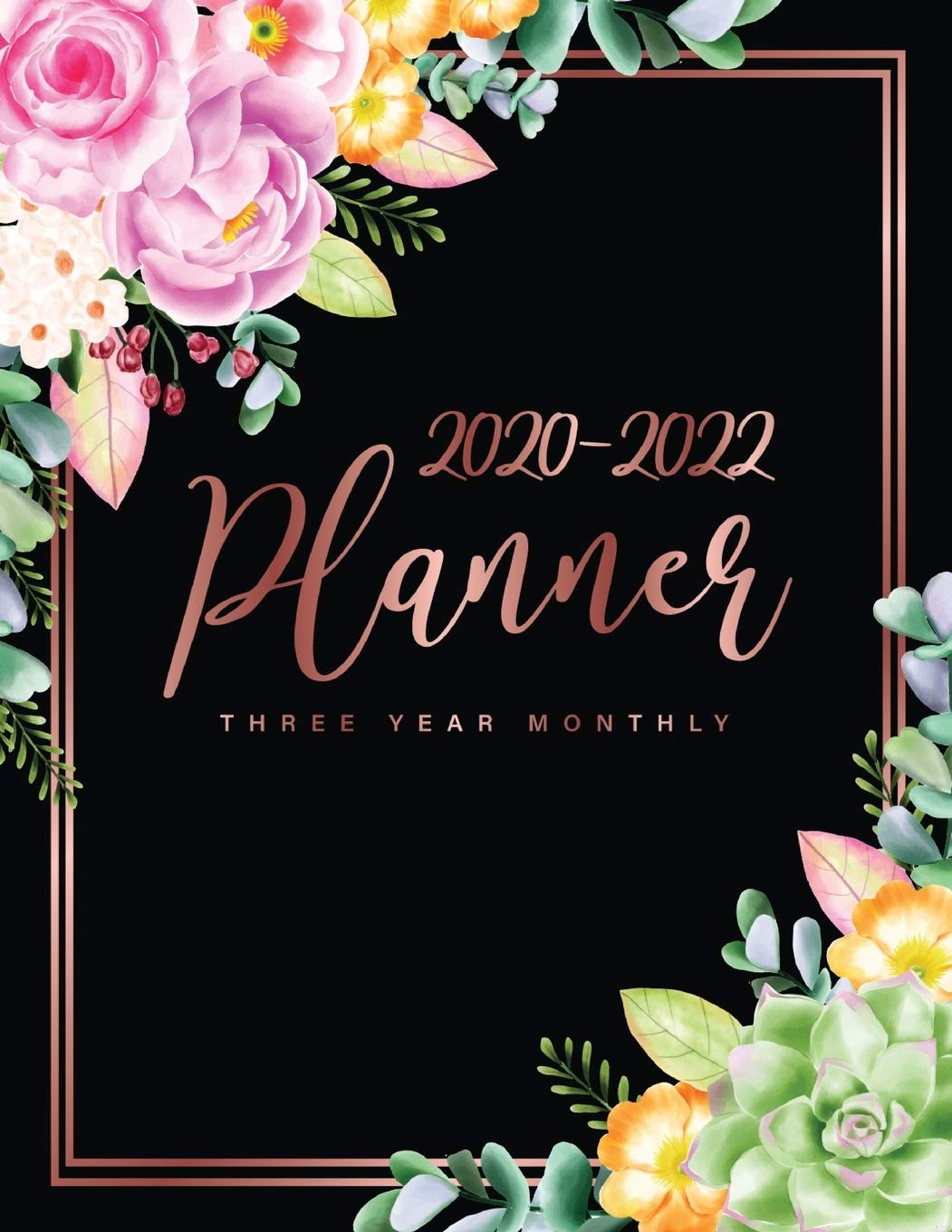 ler totalmente 2020-2022 Three Year Monthly Planner: Beauty Floral Frame Cover - 36 Months Calendar - 3 Year Appointment Planner with Holiday - Daily, Monthly Agenda Schedule Organizer January 2020 to December 2022