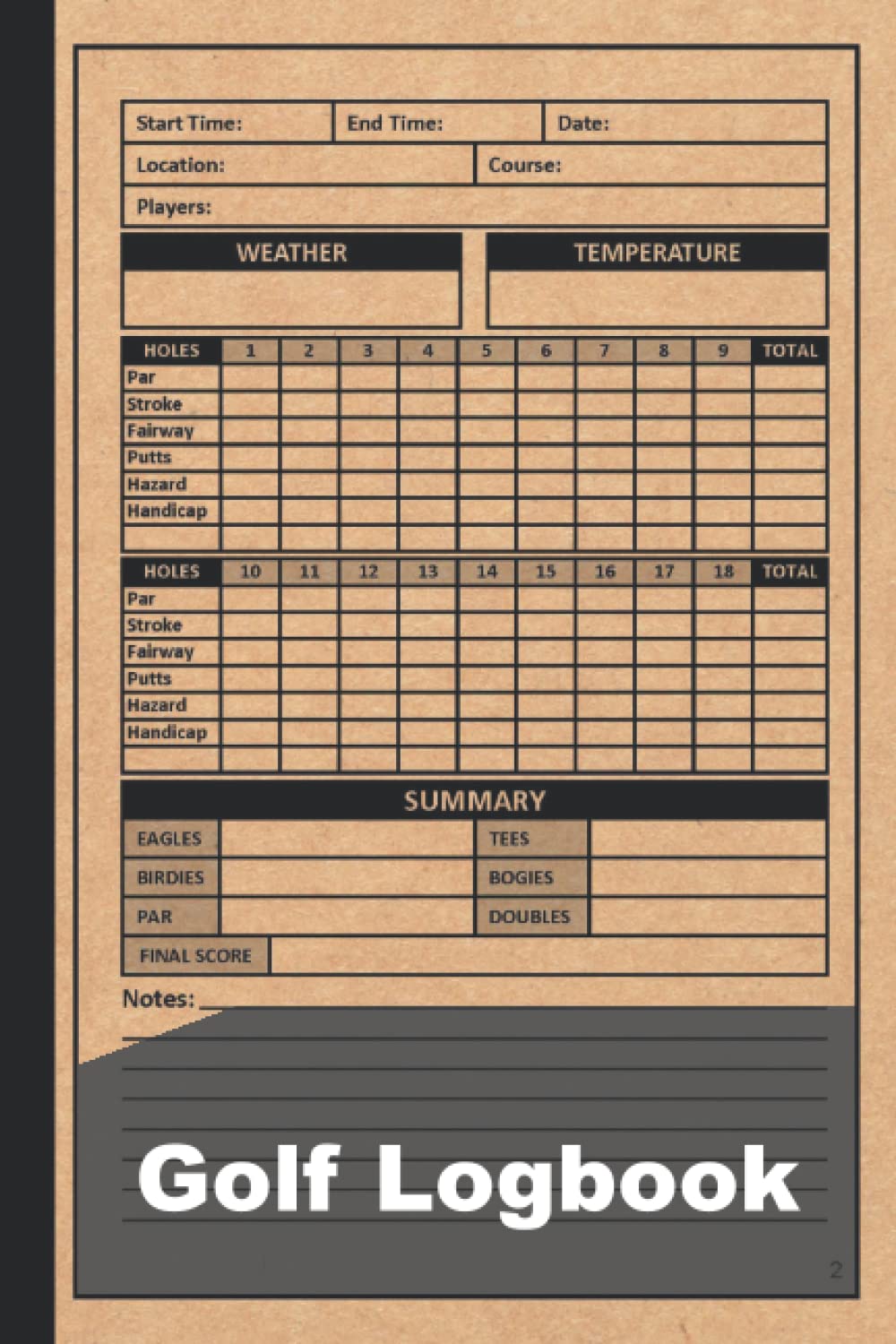 ler totalmente Golf Log Book: Made in USA Golf Notebook for Practice Sessions | Game Stats | Scores | Durable Wire Binding Golf Scorecard Holder