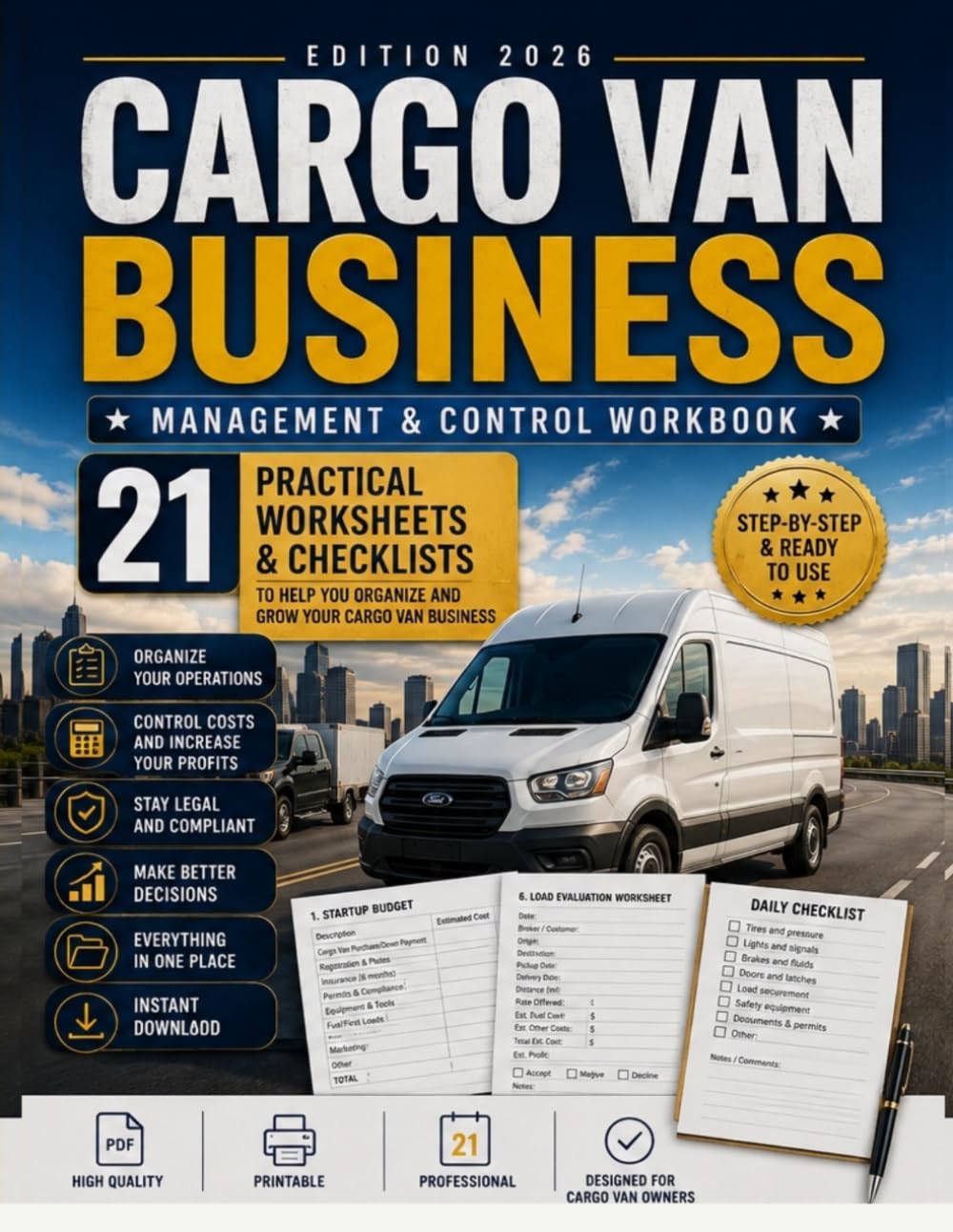 Cargo Van Business Management & Control Workbook: 21 Practical Templates and Checklists for Owner-Operators to Organize, Control Costs, Track Loads, and Grow a Transportation Business baixar o livro de graça