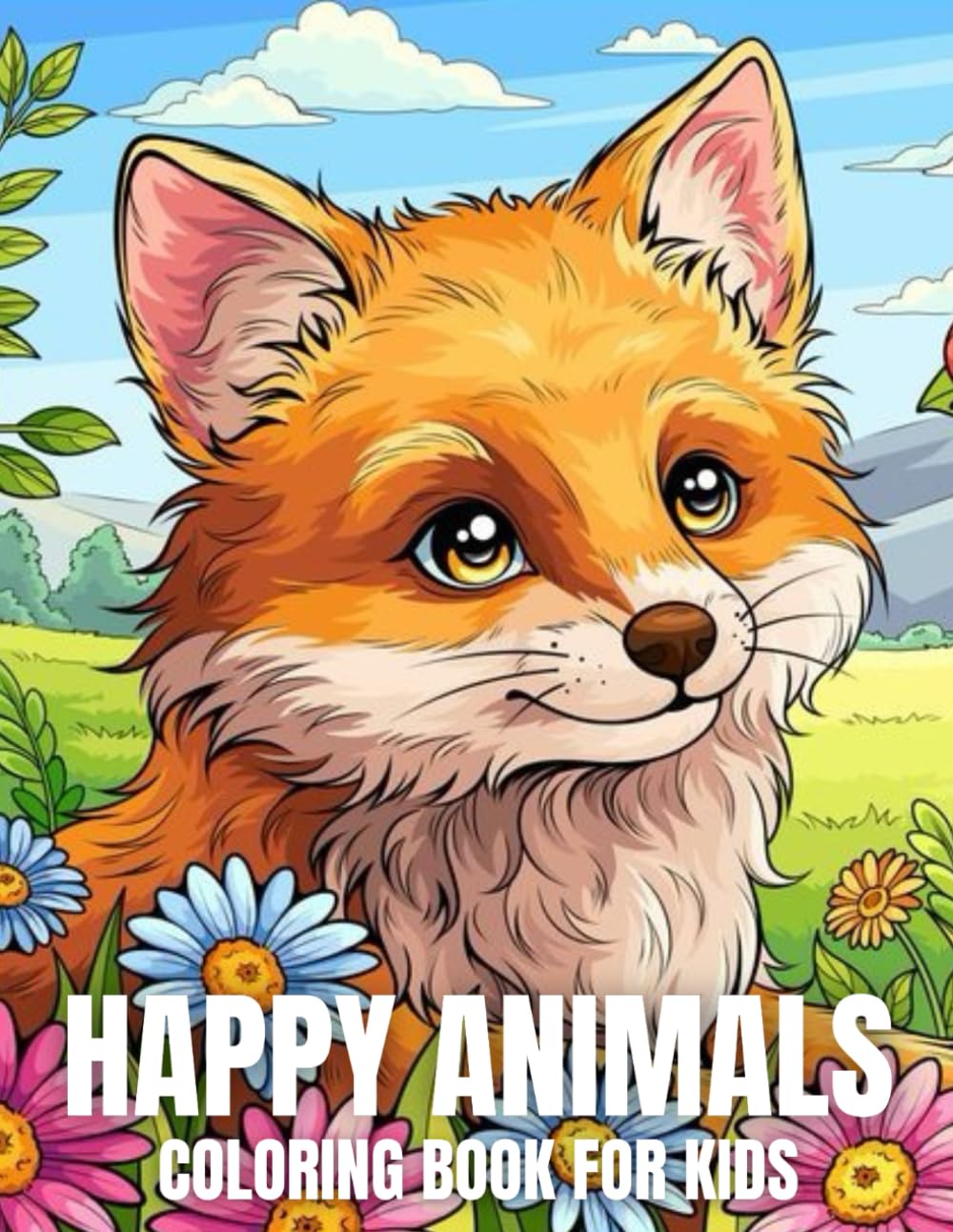 ler totalmente Happy Animals Coloring Book for Kids: Happy Animals Coloring Book is ideal for animal lovers, Simple coloring pages with cats, bugs, lions, giraffes, foxes and more.