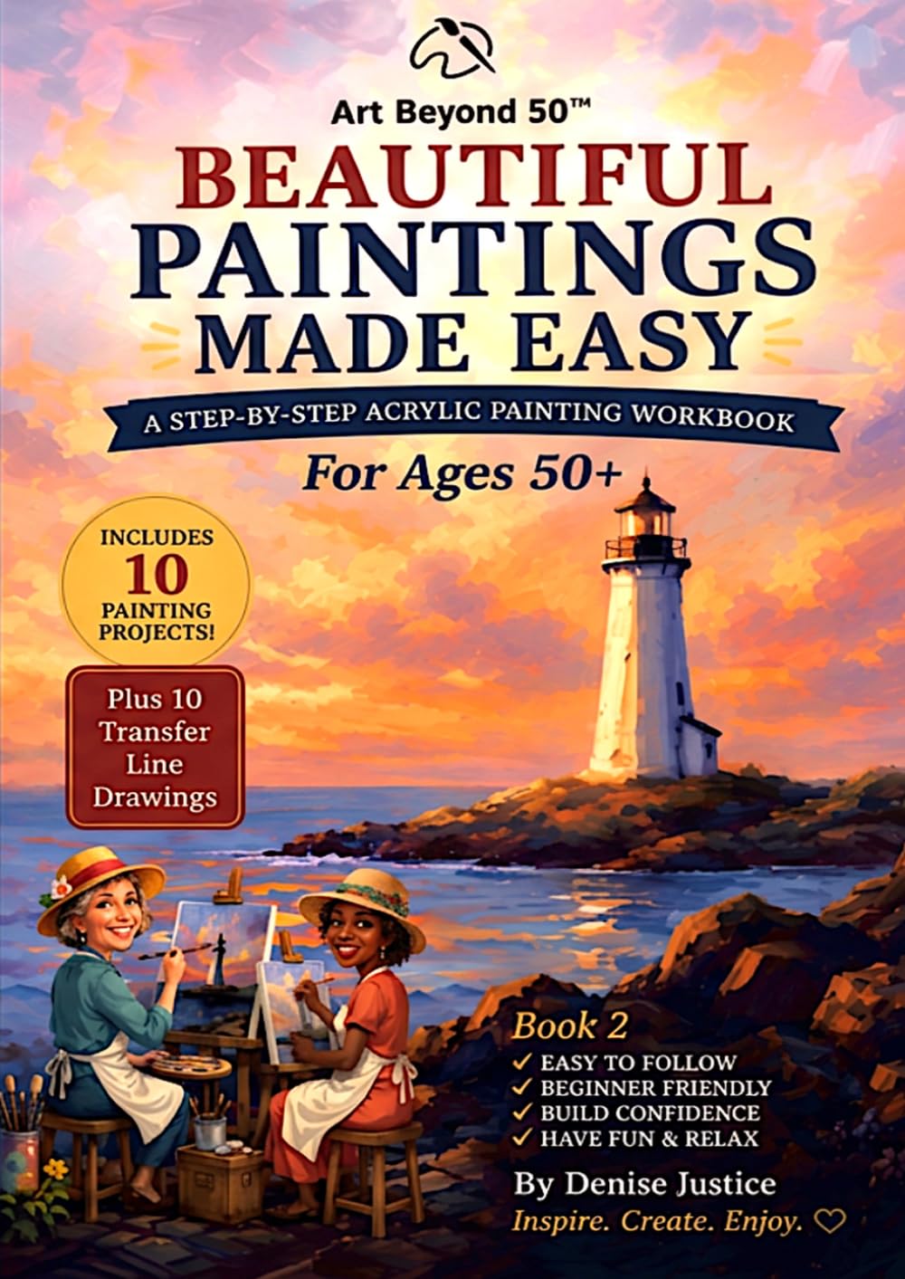 ler totalmente Beautiful Paintings Made Easy: A Step-by-Step Acrylic Painting Workbook for Ages 50+ (Art Beyond 50)