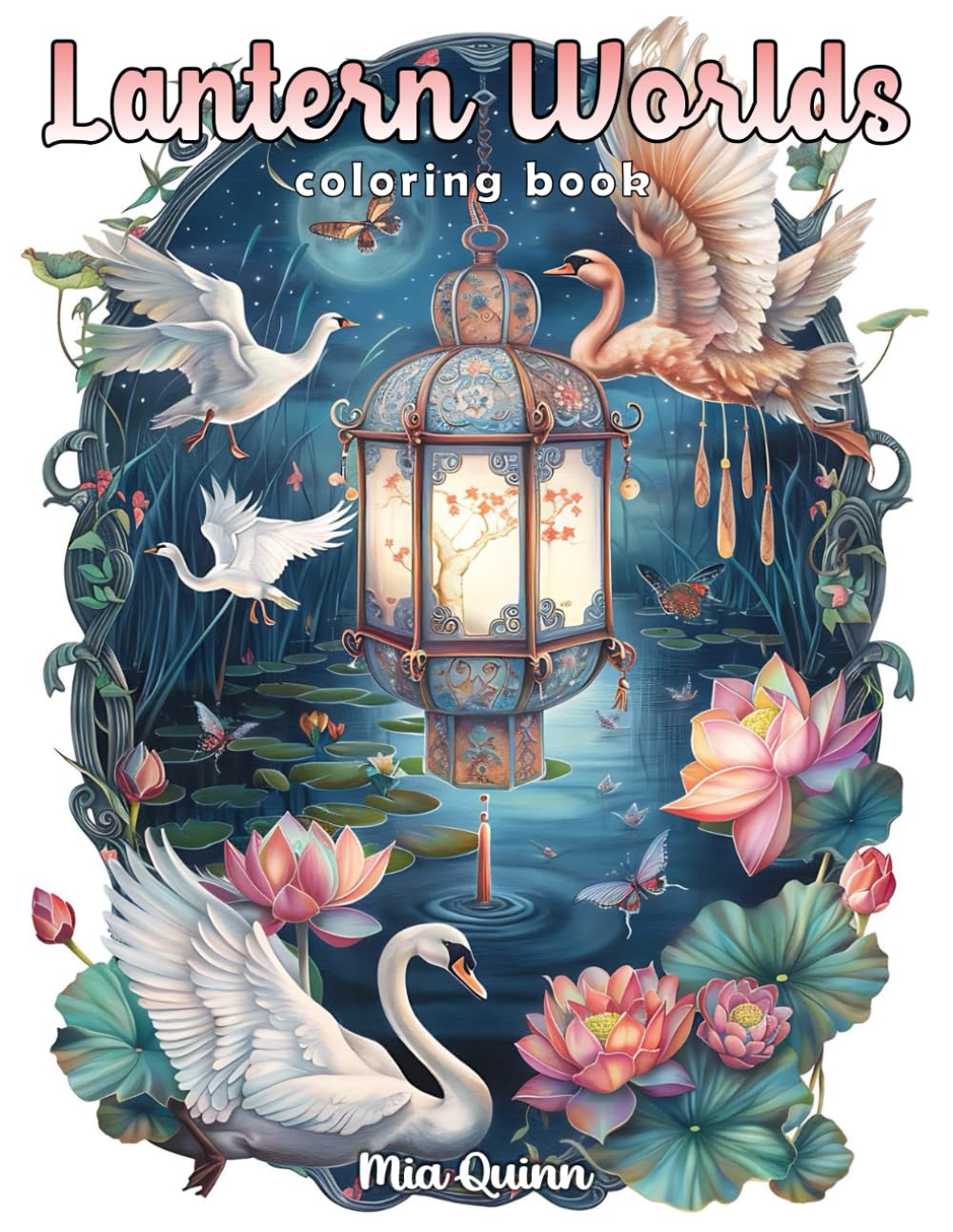 Lantern Worlds Coloring Book: Grayscale Animal & Nature Lanterns Designs for Adults Stress Relief and Relaxation (Magic Worlds Coloring Books) baixar livro de graça