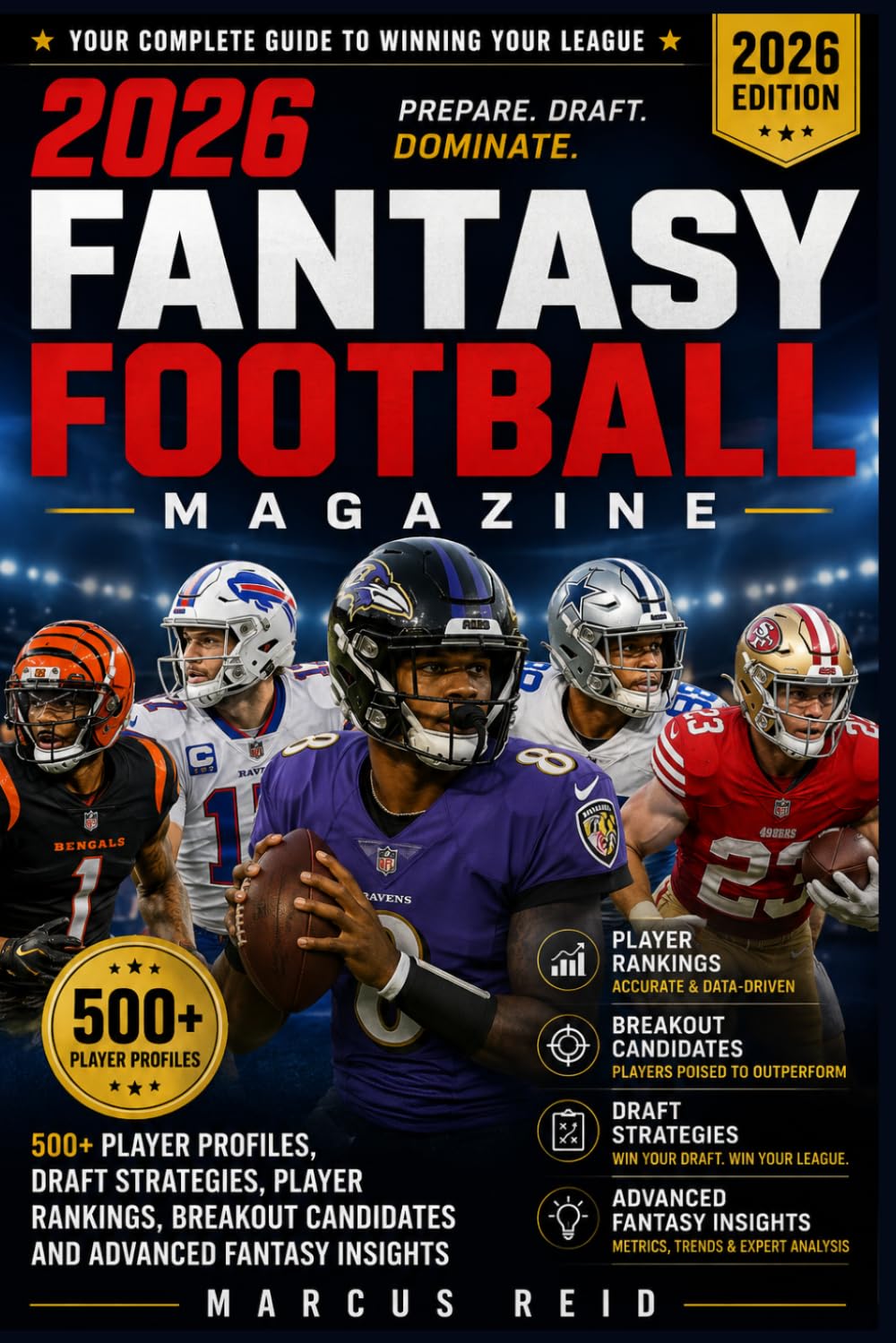 2026 Fantasy Football Magazine: 500+ Player Profiles, Draft Strategies, Player Rankings, Breakout Candidates, and Advanced Fantasy Insights: 1 baixar livro de graça