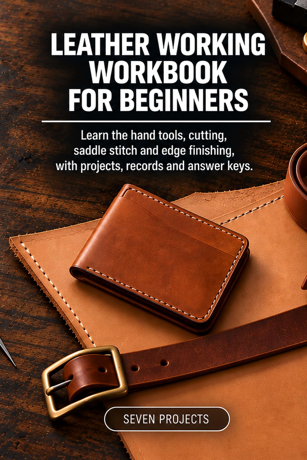 Leather Working Workbook for Beginners: Learn the Hand Tools, Cutting, Saddle Stitch and Edge Finishing, with Projects, Records and Answer Keys baixar livro de graça