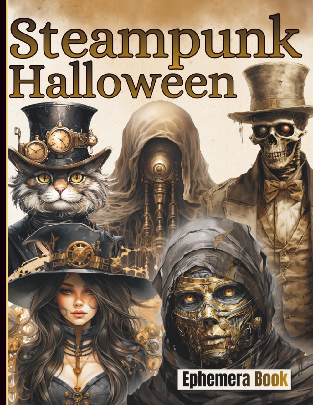 Steampunk Halloween Ephemera Book: 25 Pages with 110+ Spooky Industrial Fussy Cut Designs Featuring Skulls, Pumpkins, Witches, Gnomes & Mechanical Elements for Junk Journaling, Scrapbooking & Crafts baixar livro de graça