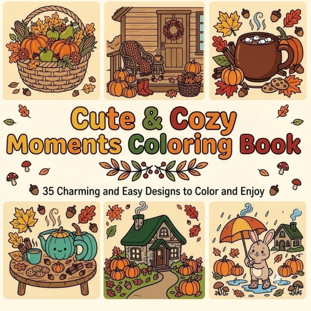 Cute & Cozy Moments Coloring Book: 35 Charming and Easy Designs to Color and Enjoy baixar o livro de graça