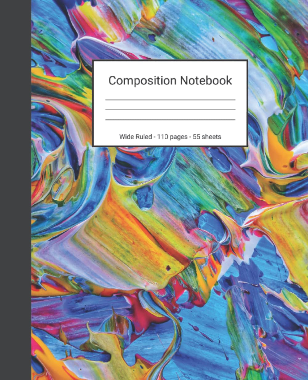 Composition Notebook: Wide Ruled Paper Notebook Journal - Colorful Blue Yellow And Red Abstract Painting - Blank Wide Lined Workbook baixar livro de graça