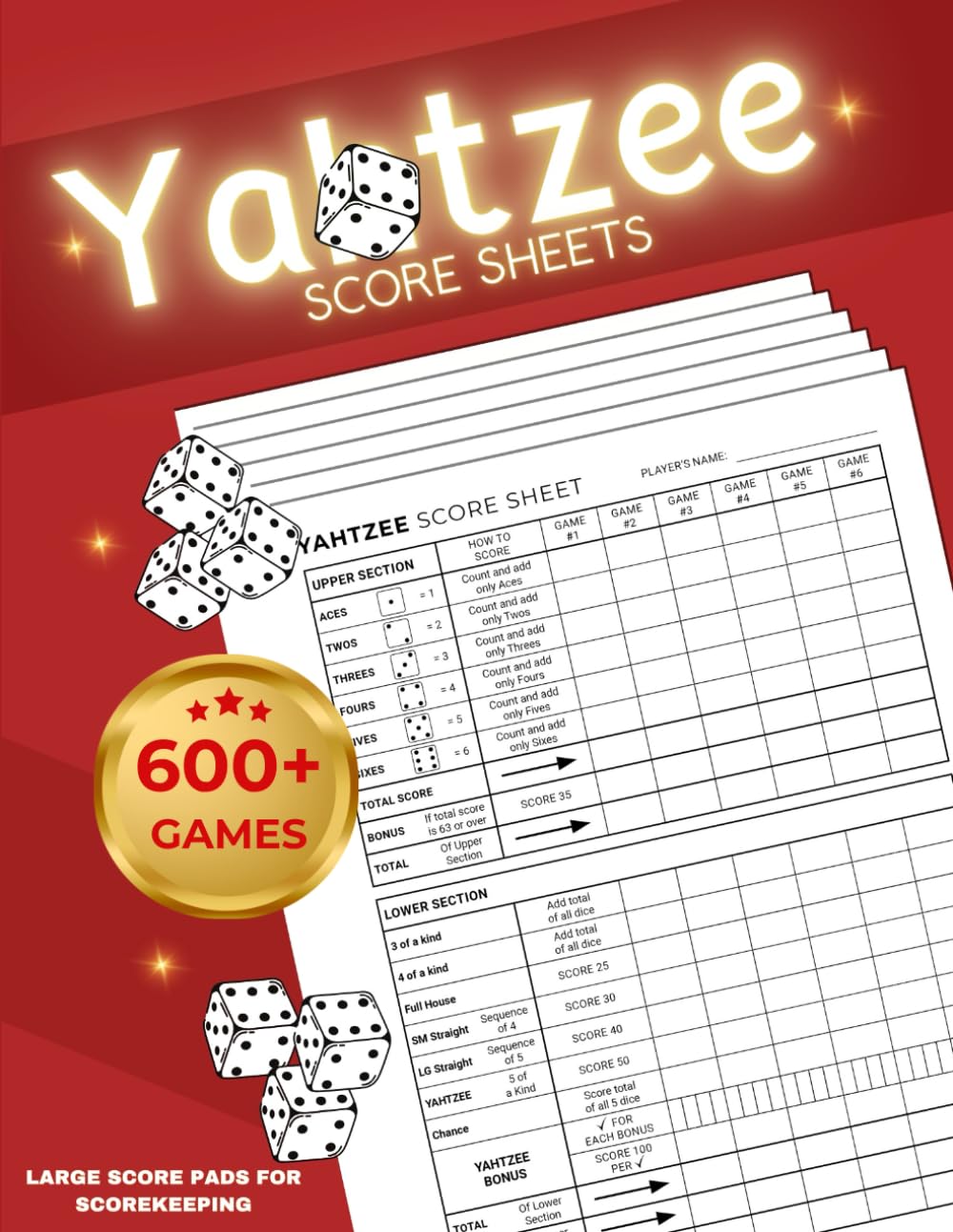 capítulo por capítulo baixar Yahtzee Score Pads: Yahtzee Sheets for Scorekeeping, 8.5 X 11 Large Print Yahtzee Game Score Book