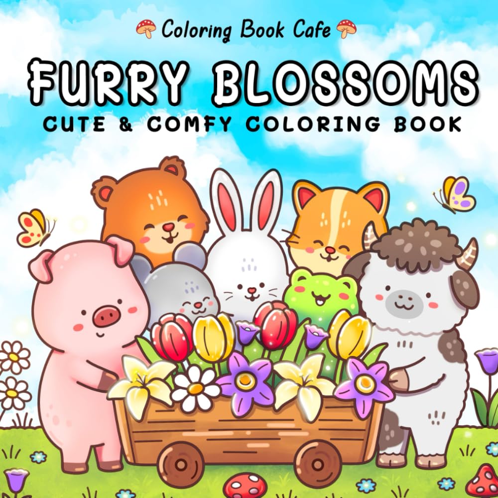 ler totalmente Furry Blossoms: Coloring Book for Adults & Teens Featuring Hygge Inspired Scenes with Cute Animal Characters (Cute and Comfy Coloring Books)