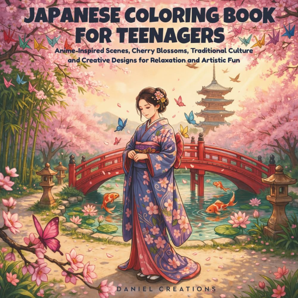 Japanese Coloring Book for Teenagers: Anime-Inspired Scenes, Cherry Blossoms, Traditional Culture and Creative Designs for Relaxation and Artistic Fun baixar livro de graça