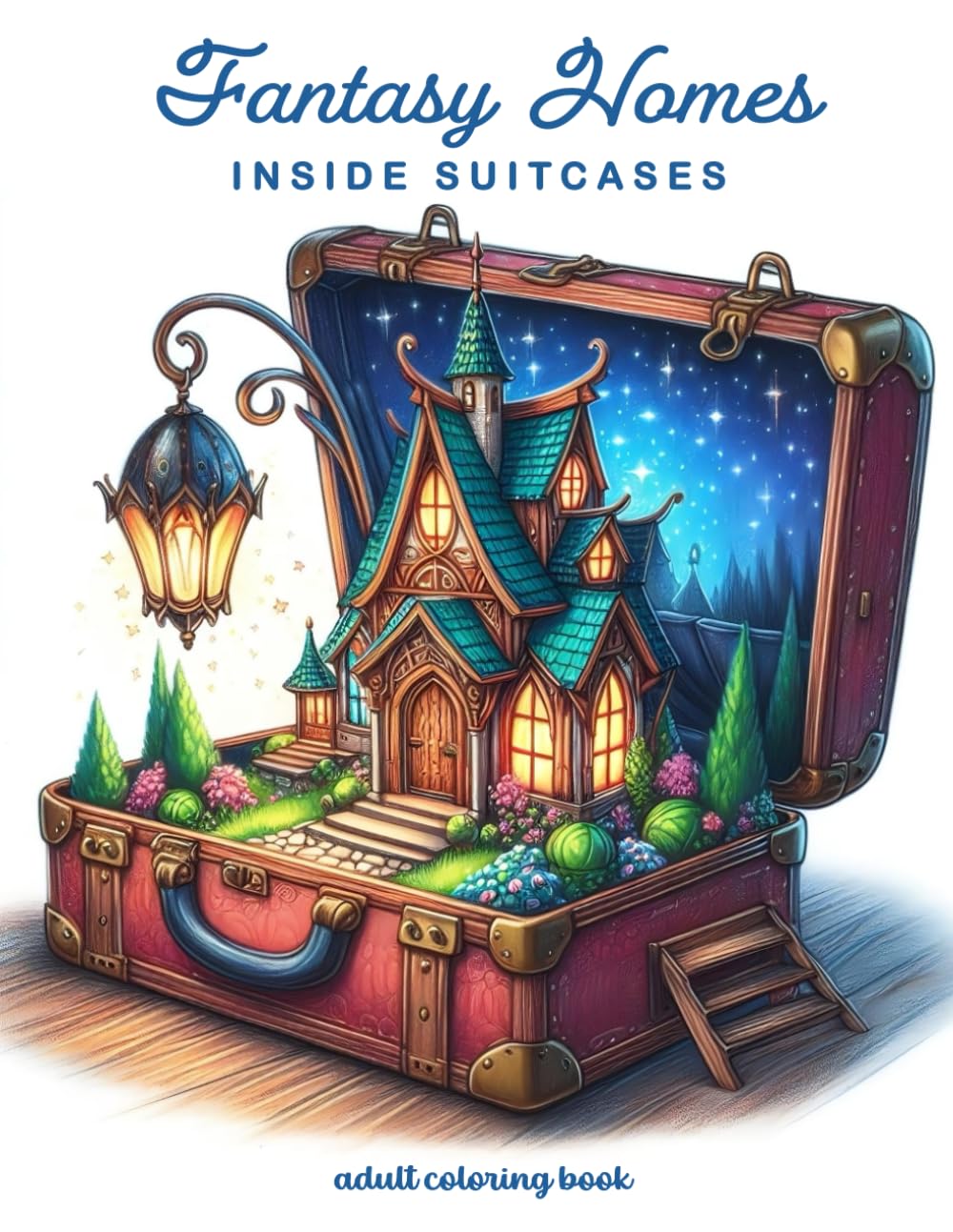 Fantasy Homes inside Suitcases: Coloring Book for Adults with 50 Fantasy Fairy homes Inside Suitcases for Stress Relief and Relaxation (Fantasy Homes Coloring Books) baixar livro de graça
