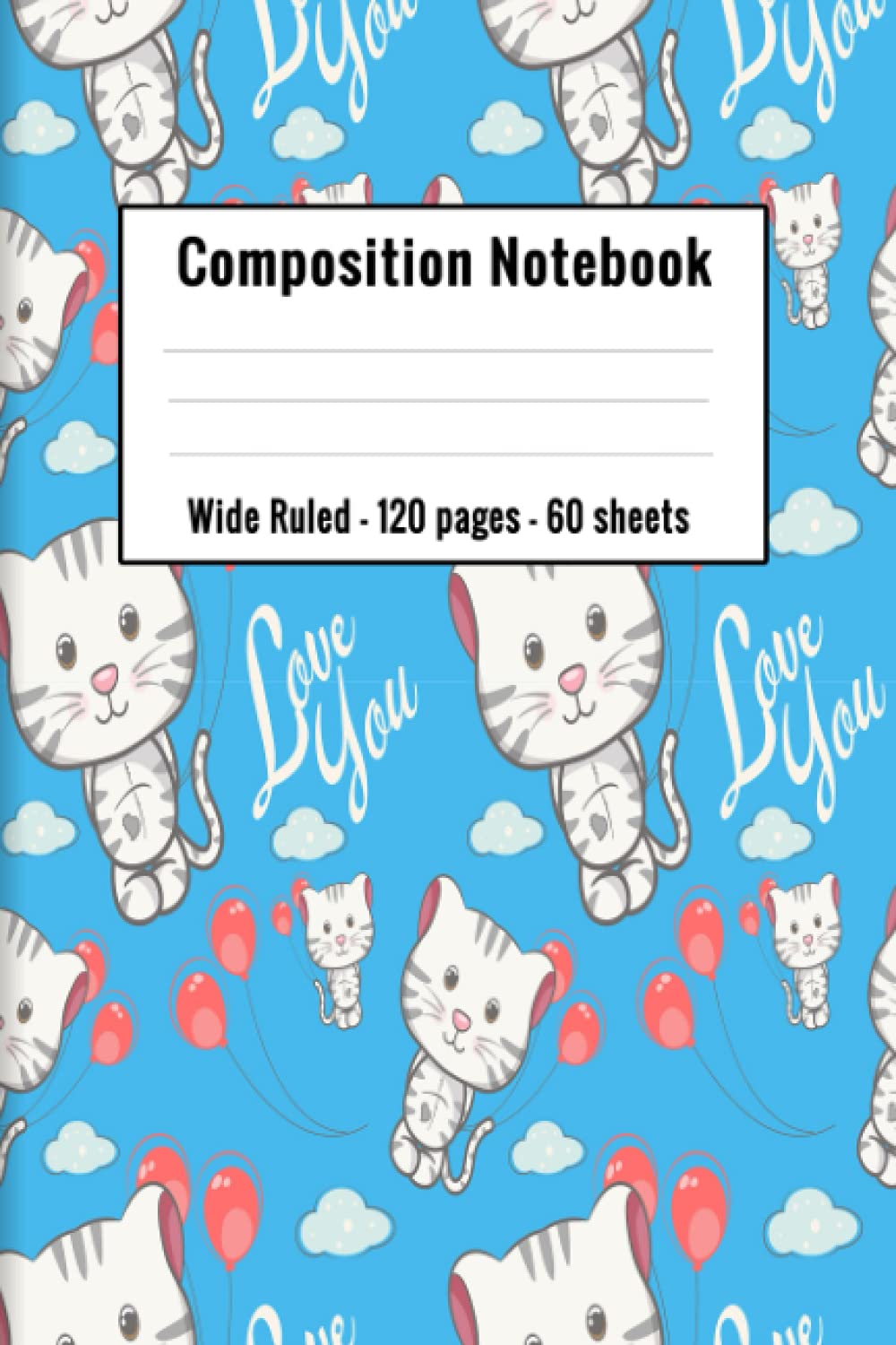 ler totalmente Composition Notebook: cat composition notebook wide ruled | cute colorful cats college ruled lined pages for kids girls boys students teens