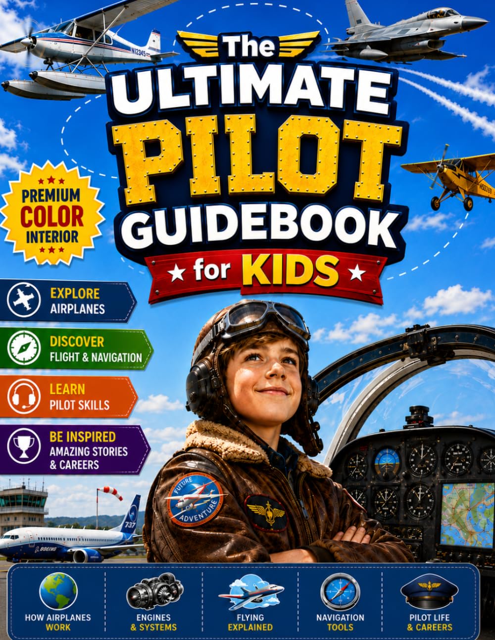 ler totalmente The Ultimate Pilot Guidebook for Kids: An Illustrated Guide to Airplanes, Pilots, Flight, and Aviation Basics for Curious Kids (Above the Clouds)