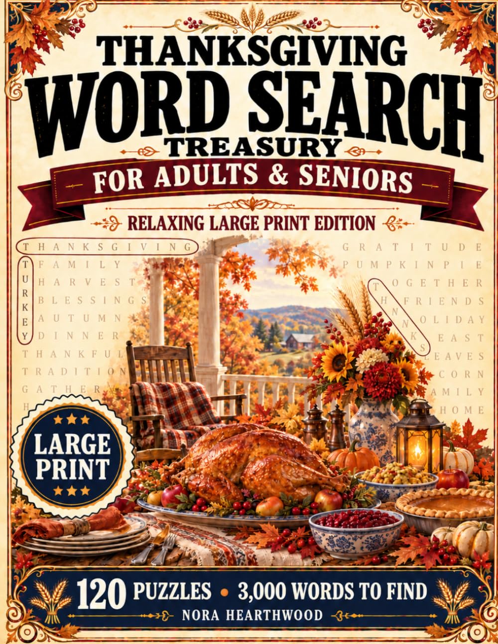 Thanksgiving Word Search Treasury: 120 Large Print Puzzles with 3,000 Words to Find for Adults and Seniors baixar o livro de graça