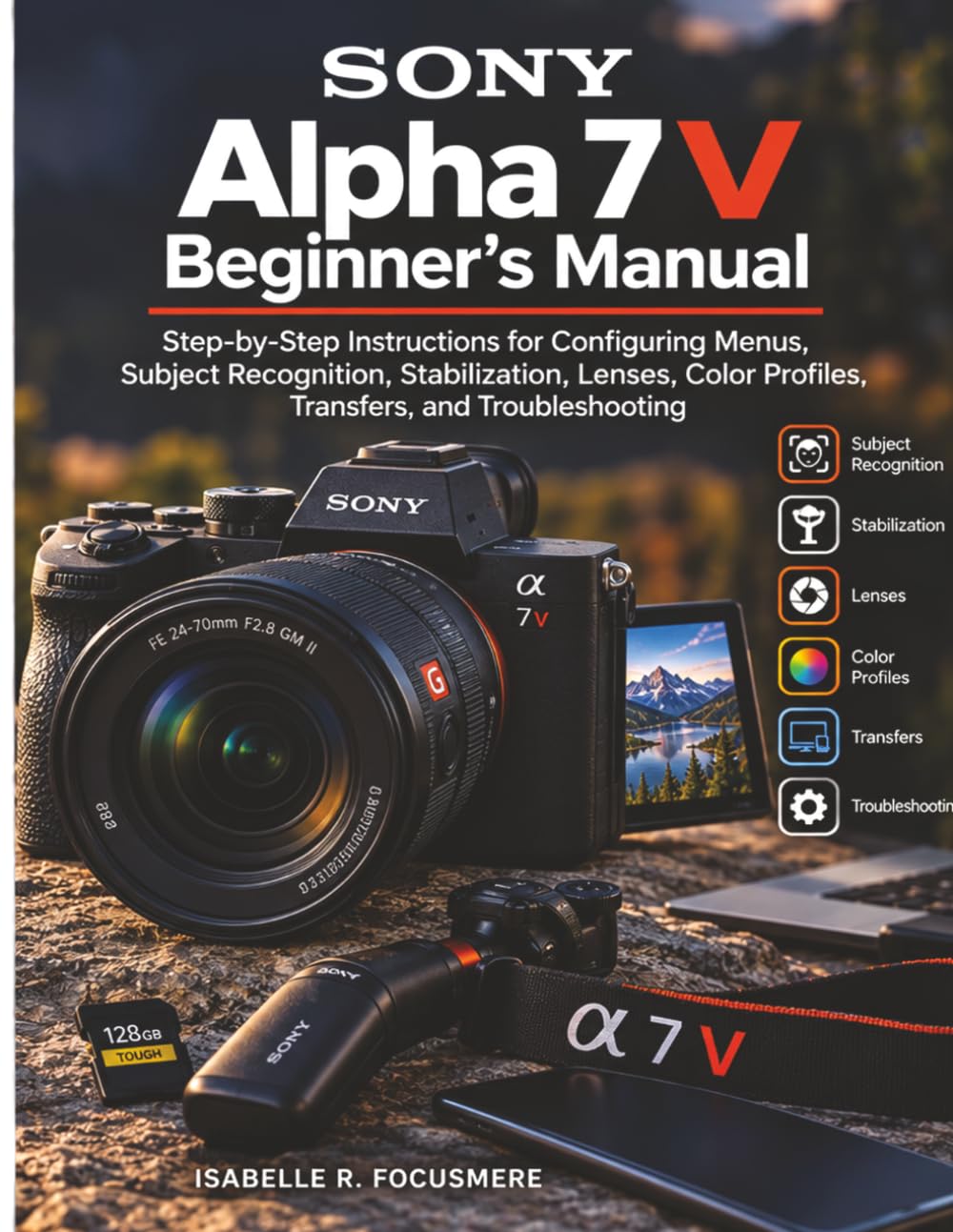 ler totalmente Sony Alpha 7 V Beginner’s Manual: Step-by-Step Instructions for Configuring Menus, Subject Recognition, Stabilization, Lenses, Color Profiles, Transfers, and Troubleshooting