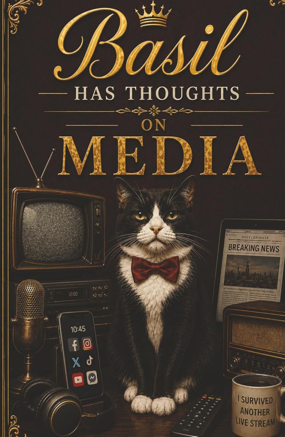 ler totalmente Basil Has Thoughts: On Media: A Funny Cat Book About Humans, Social Media and Modern Life