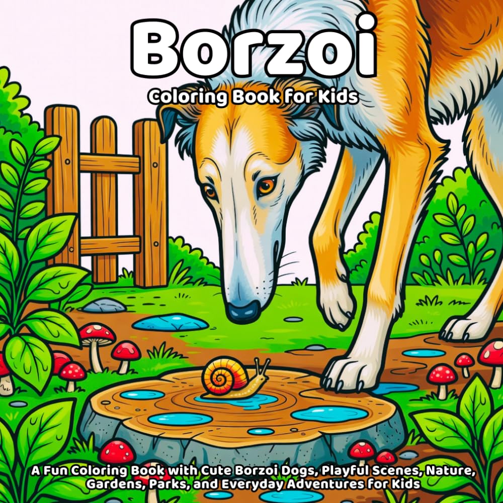 capítulo por capítulo baixar Borzoi Coloring Book: A Fun Coloring Book with Cute Borzoi Dogs, Playful Scenes, Nature, Gardens, Parks, and Everyday Adventures for Kids