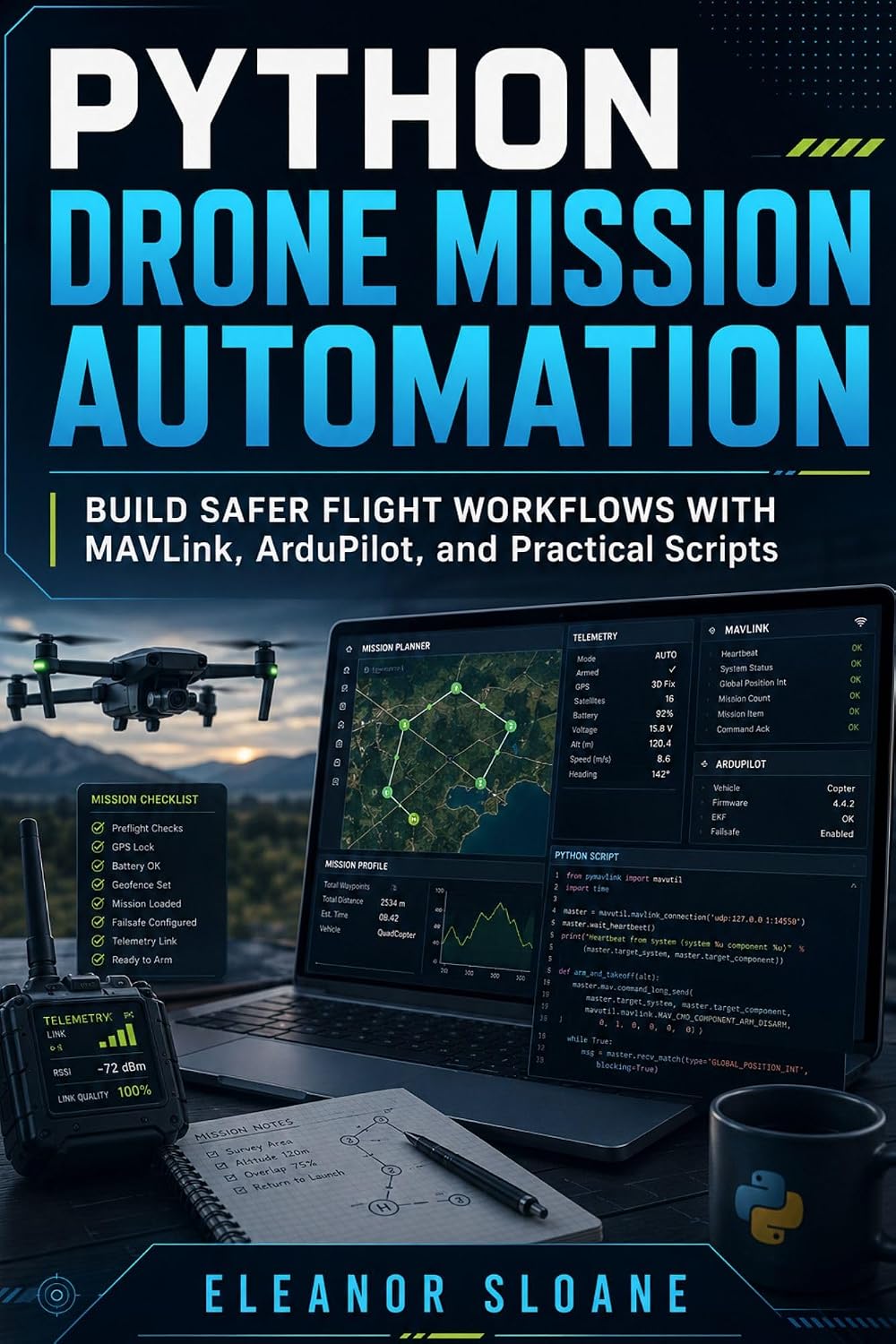 ler totalmente Python Drone Mission Automation: Build Safer Flight Workflows with MAVLink, ArduPilot, and Practical Scripts (English Edition)