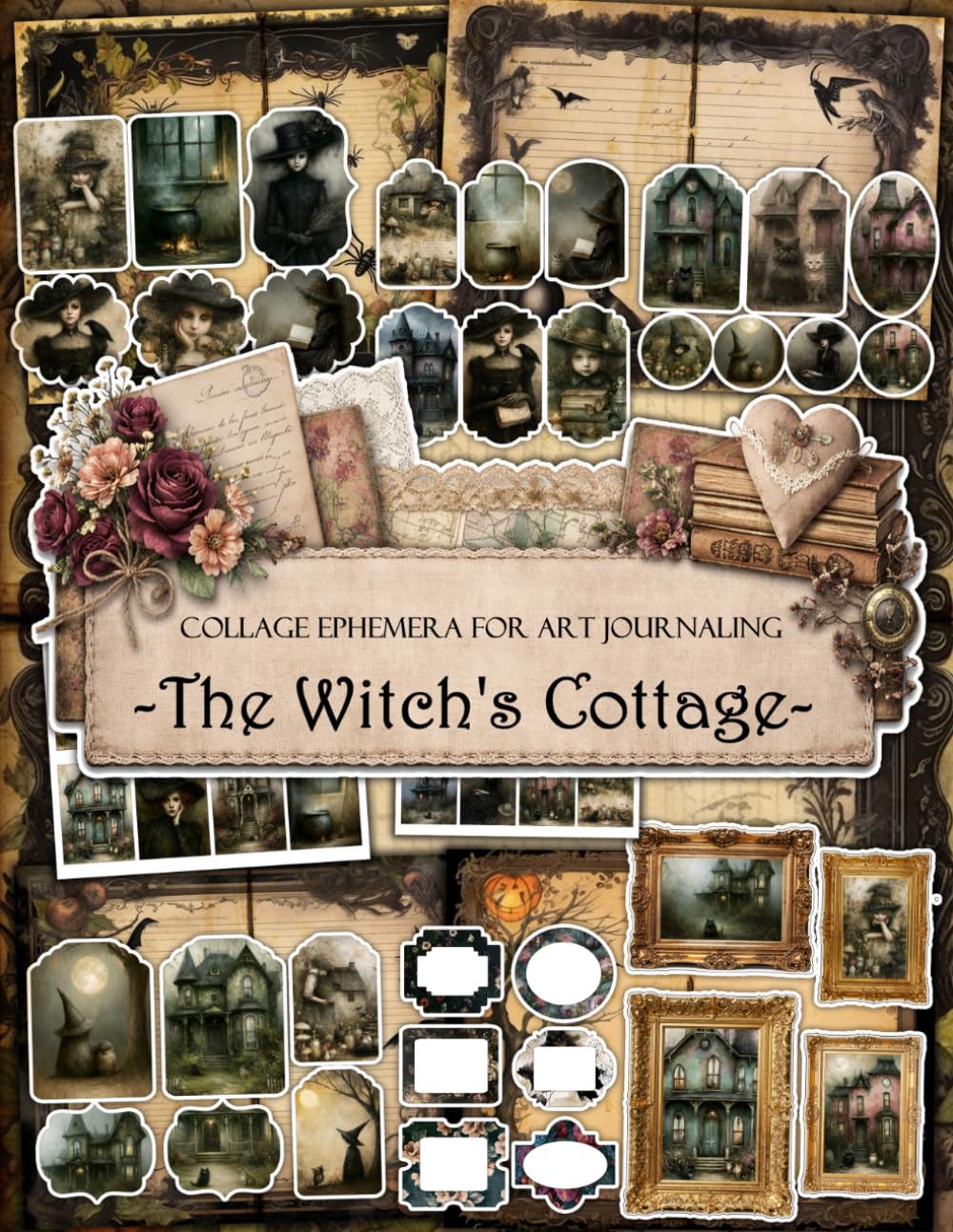 The Witch's Cottage Ephemera Book: Junk Journal Papers, ATC Cards, Tags, Frames, Labels & Cut-Out Elements for Scrapbooking, Collage Art and Paper Crafts baixar livro de graça