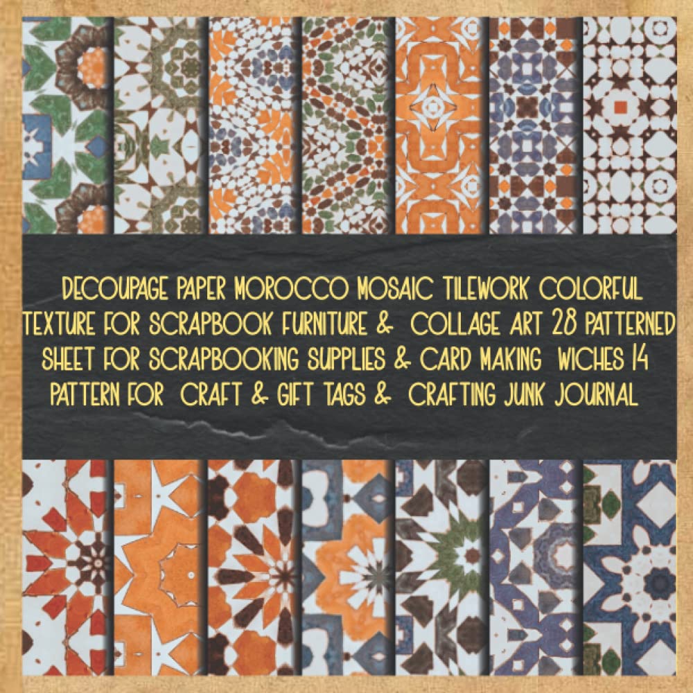 capítulo por capítulo baixar decoupage paper morocco mosaic tilework colorful texture for scrapbook furniture & collage art 28 patterned sheet for scrapbooking supplies & card... craft & gift tags & crafting junk journal
