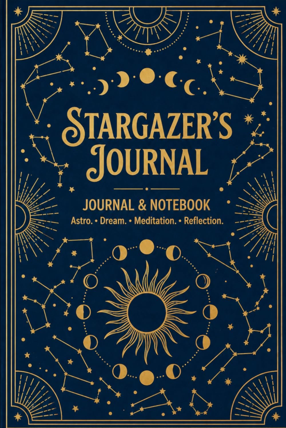 ler totalmente Lined Notebook – Stargazer Inspired Celestial Constellation & Golden Moon Design: Mystical Night Sky Artwork for Writing, Reflection, Notes and Personal Growth