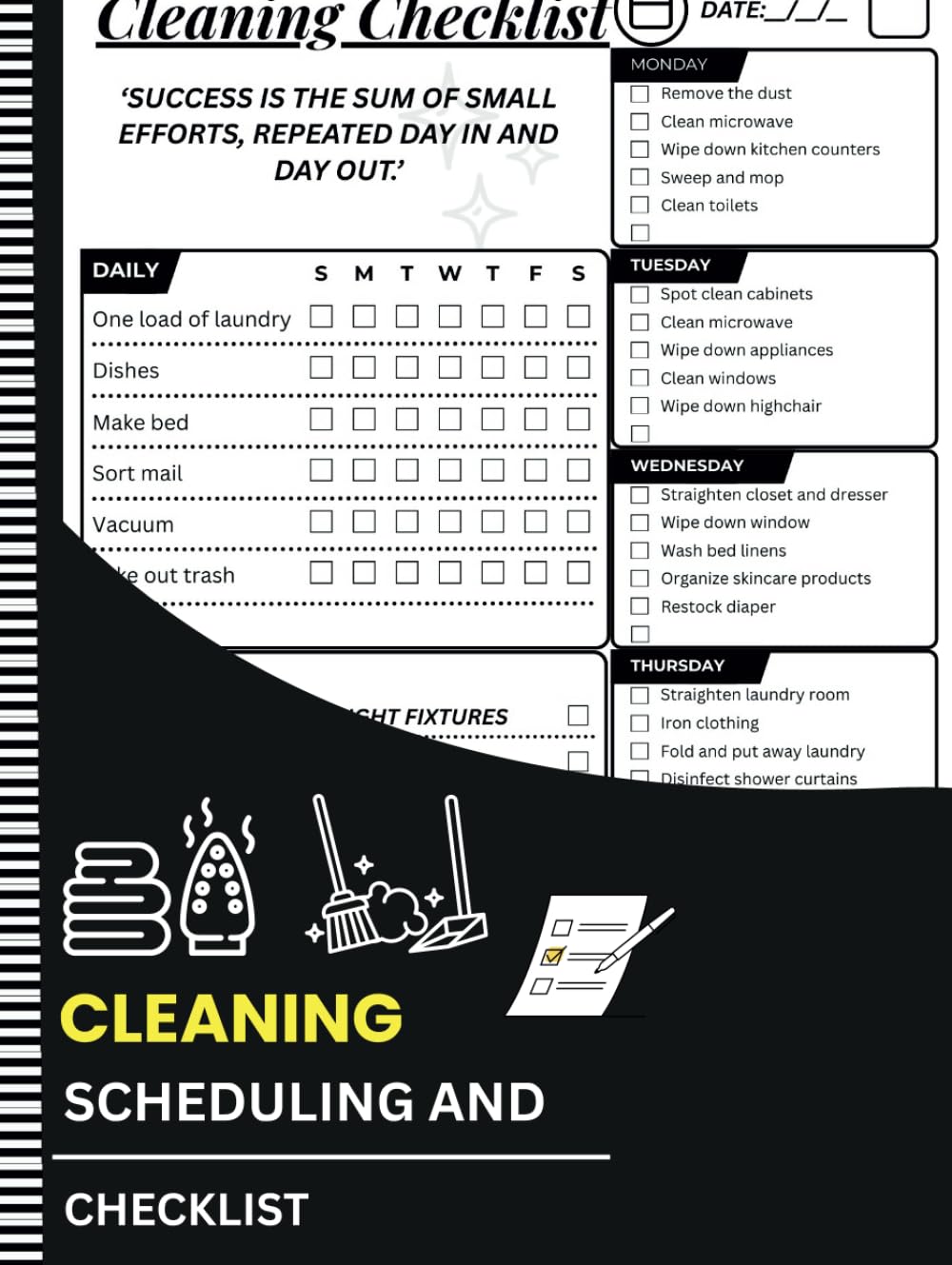 Cleaning Schedule and Checklist for adults and women hardcover: Daily Weekly and Monthly Household Cleaning Schedule, Housekeeping Checklist Planner,... also for adhd ( 105 Pages "8.5X11" Inches ) baixar o livro de graça