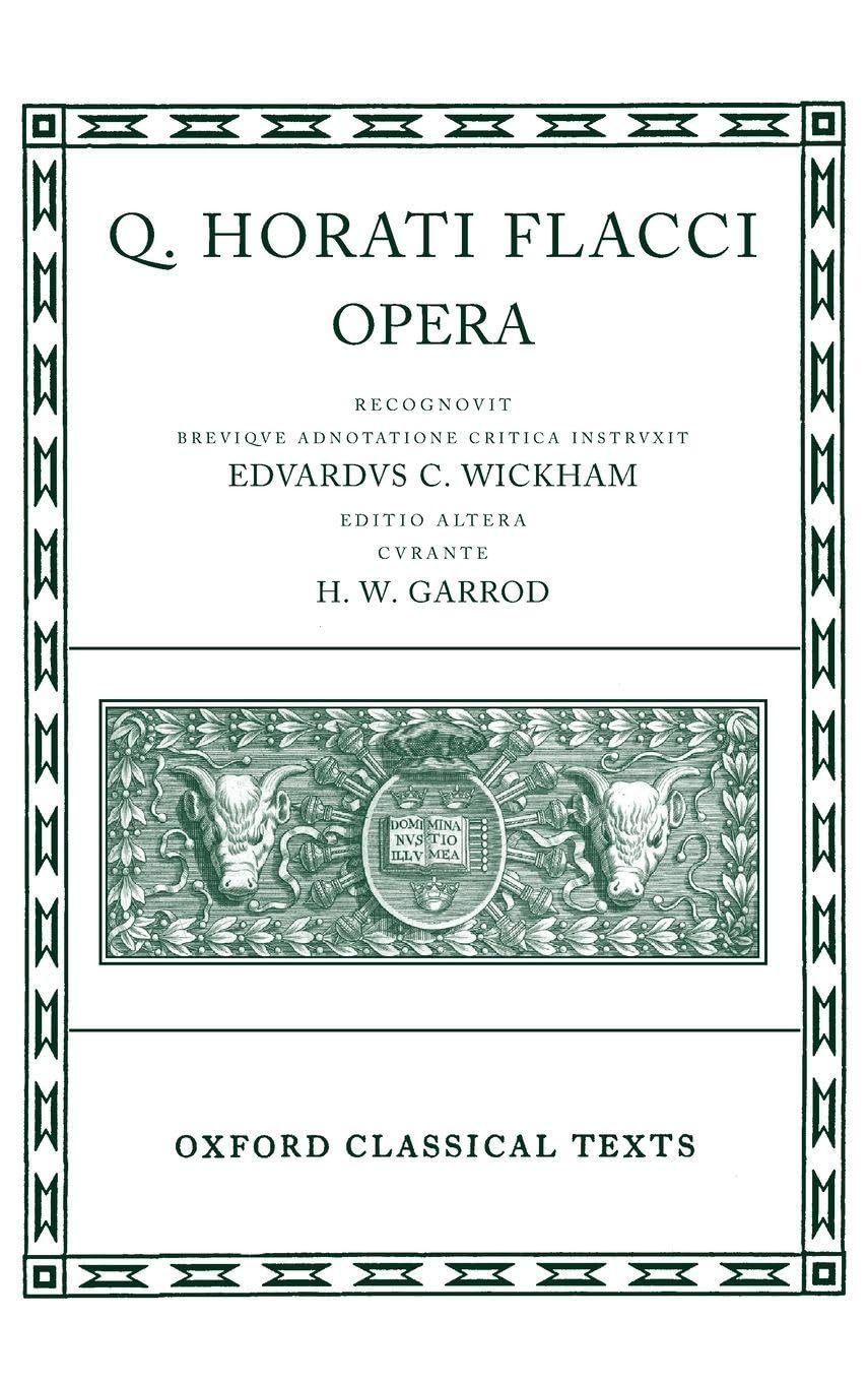 Horace Opera (Oxford Classical Texts) baixar o livro de graça