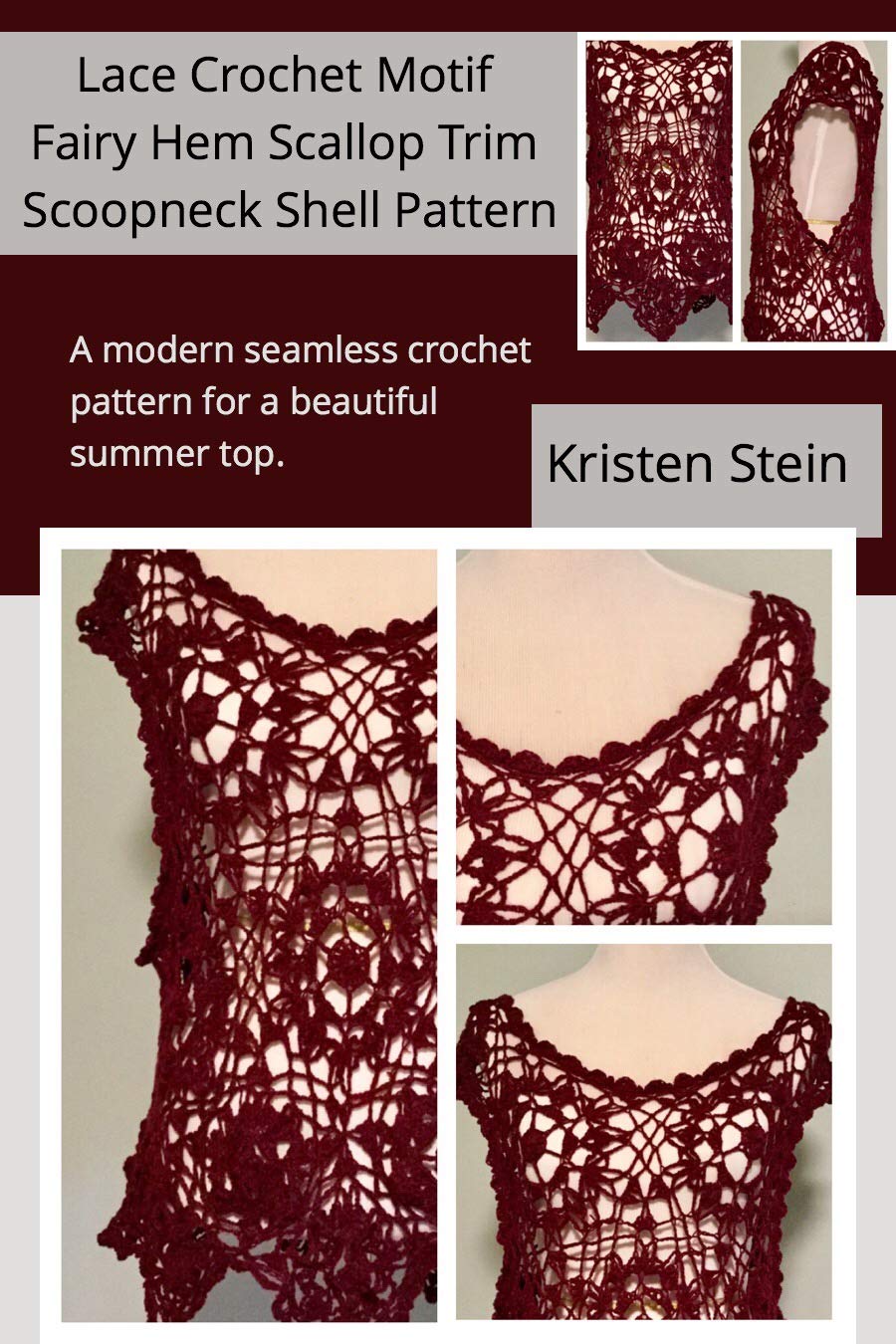 Lace Crochet Motif Fairy Hem Scallop Trim Scoopneck Shell Pattern: A modern seamless crochet pattern for a beautiful summer top (English Edition) baixar o livro de graça