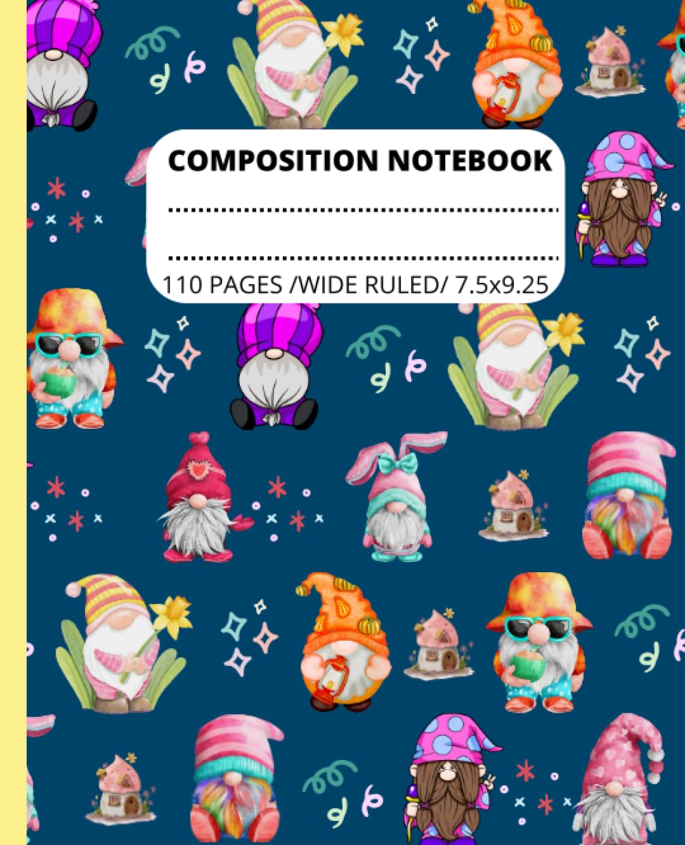 Composition Notebook Wide Ruled: Cute Gnome Pattern: 7.5x9.25, 110 Pages baixar o livro de graça