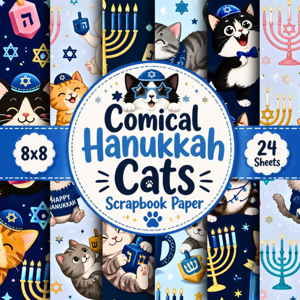 capítulo por capítulo baixar Comical Hanukkah Cats Scrapbook Paper: 24 Funny and Festive Cat Pattern Sheets for Scrapbooking, Card Making, Junk Journals and Holiday Crafts