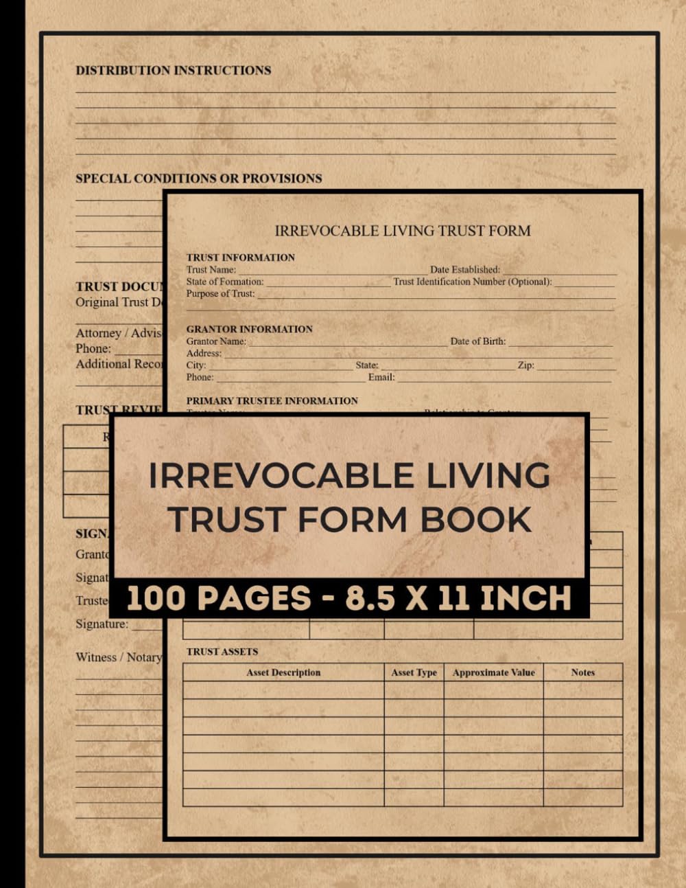 ler totalmente Irrevocable Living Trust Form Book: Fillable Trust Agreement Templates for Asset Protection, Wealth Transfer & Estate Planning | Grantor, Trustee & Beneficiary Records