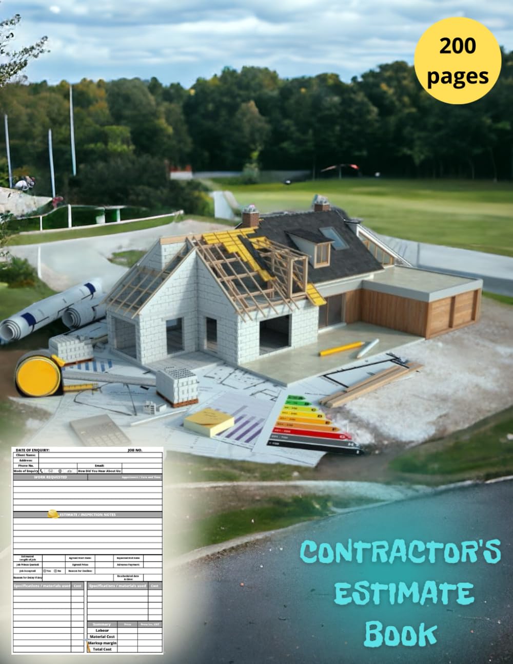 capítulo por capítulo baixar Estimate Book Contractor: Log Book to Record Client, Dot Diagram Sheets For Taking Measurements & Inspection Notes, 200 Pages