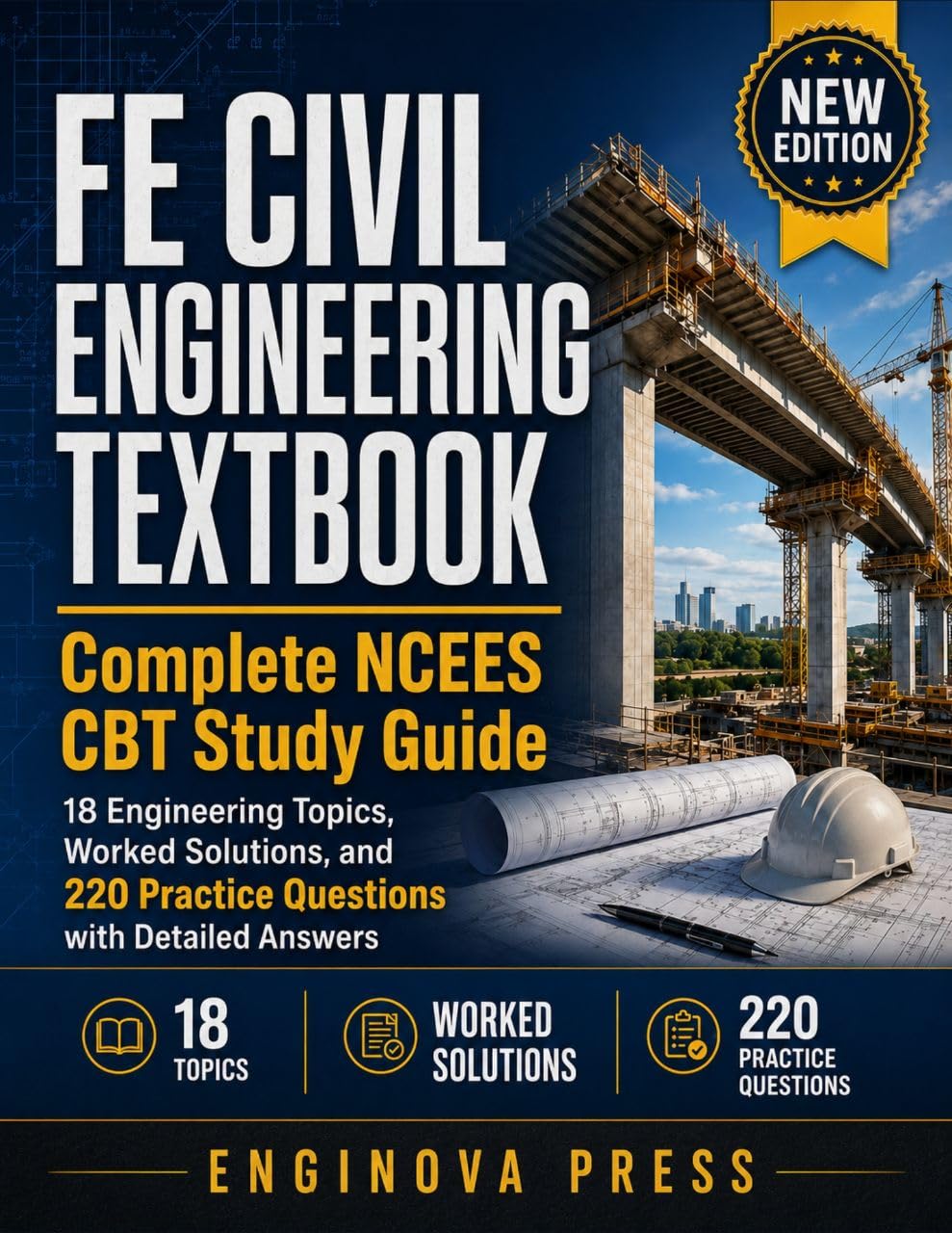 ler totalmente FE CIVIL ENGINEERING TEXTBOOK: Complete NCEES CBT Study Guide — 18 Engineering Topics, Worked Solutions, and 220 Practice Questions with Detailed Answers (English Edition)