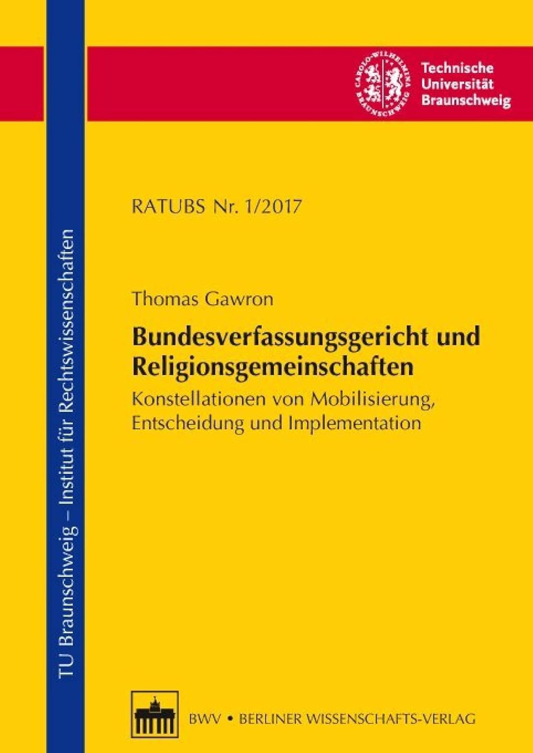 Bundesverfassungsgericht und Religionsgemeinschaften: Konstellationen von Mobilisierung, Entscheidung und Implementation (Rechtswissenschaftliche Arbeitspapiere... Braunschweig 20171) (German Edition) baixar livro de graça