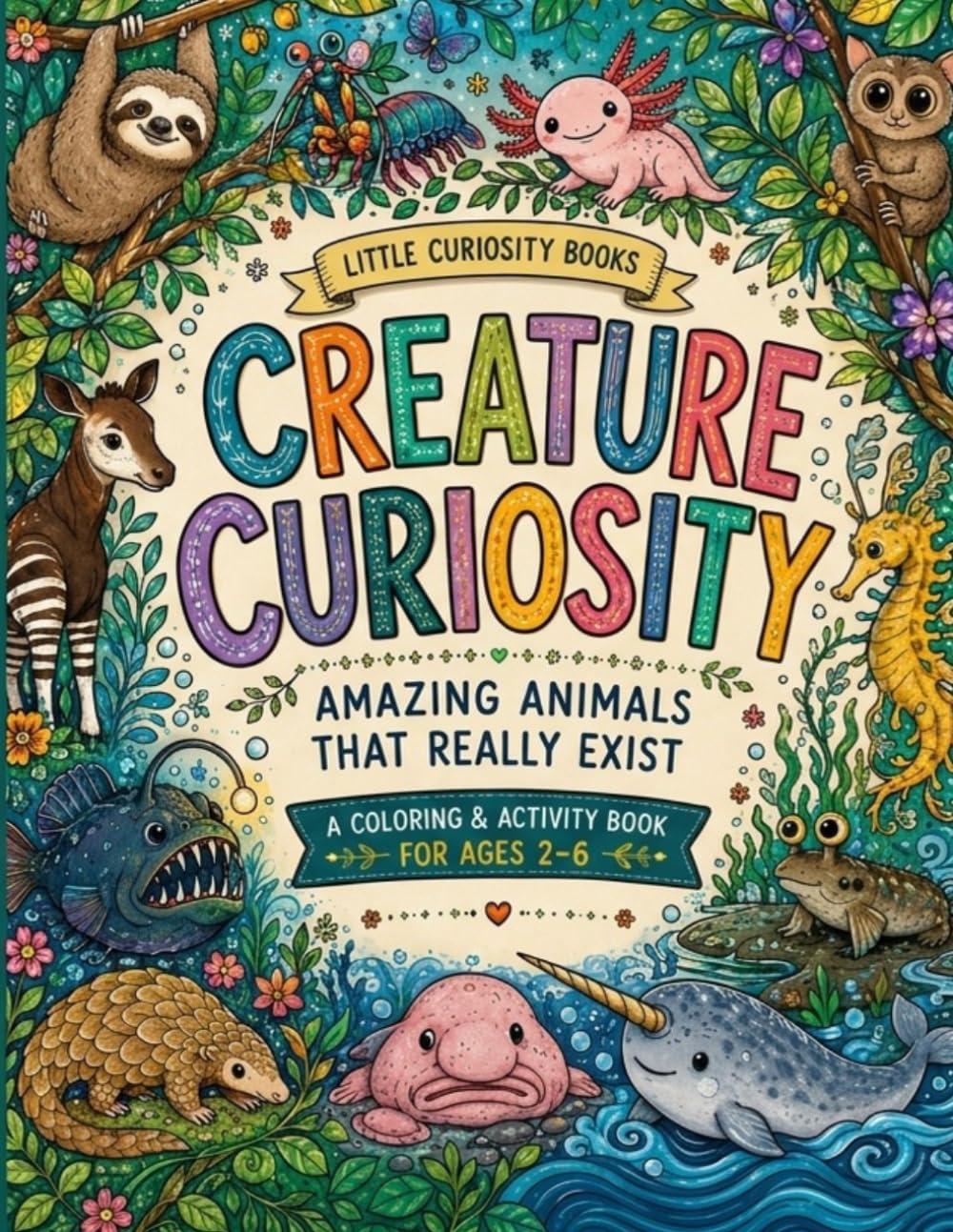 Creature Curiosity: Amazing Animals That Really Exist: A Coloring and Activity Book for Ages 2–6 baixar livro de graça
