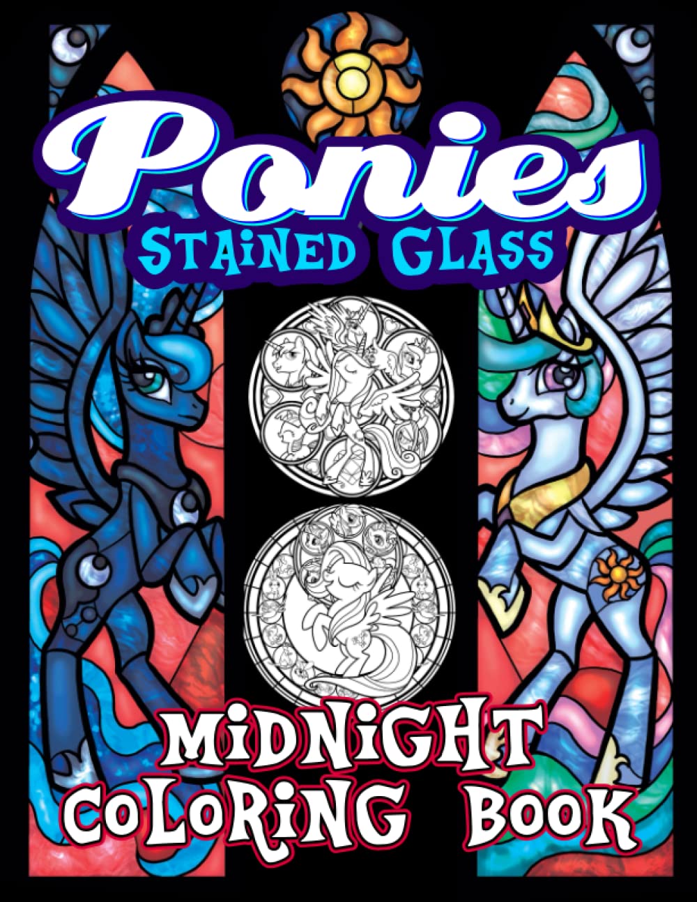 ler totalmente Midnight Pọnịés Stained Glass Coloring Book: Fascinating Unicorns Illustrations On Black Background Coloring Pages For Teens & Adults To Relax And Stress Relieving