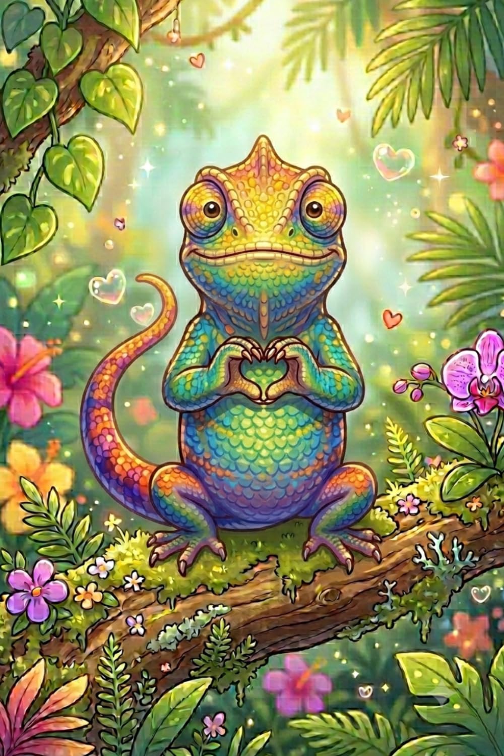 Rainbow Chameleon Journal – Cute Heart Hands Cover: Part of the Reptile & Amphibian Collection • Lined Notebook for Kids, Teens & Adults baixar o livro de graça