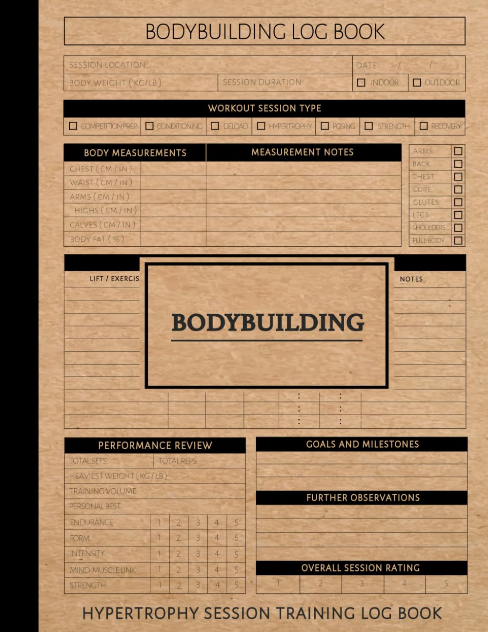 Bodybuilding Hypertrophy Session Training Log Book: Muscle Building Journal. Track Workouts, Exercises & Progress. Ideal for Bodybuilders, Coaches, and Fitness Enthusiasts baixar livro de graça