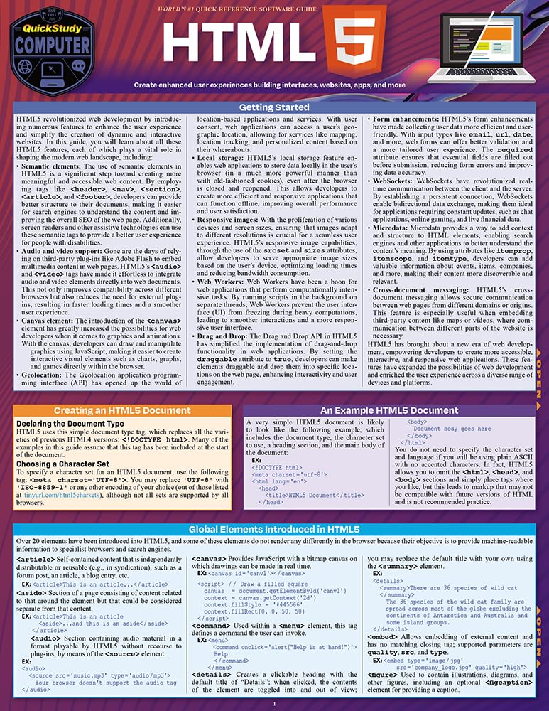 HTML 5: A Quickstudy Laminated Reference Guide baixar o livro de graça