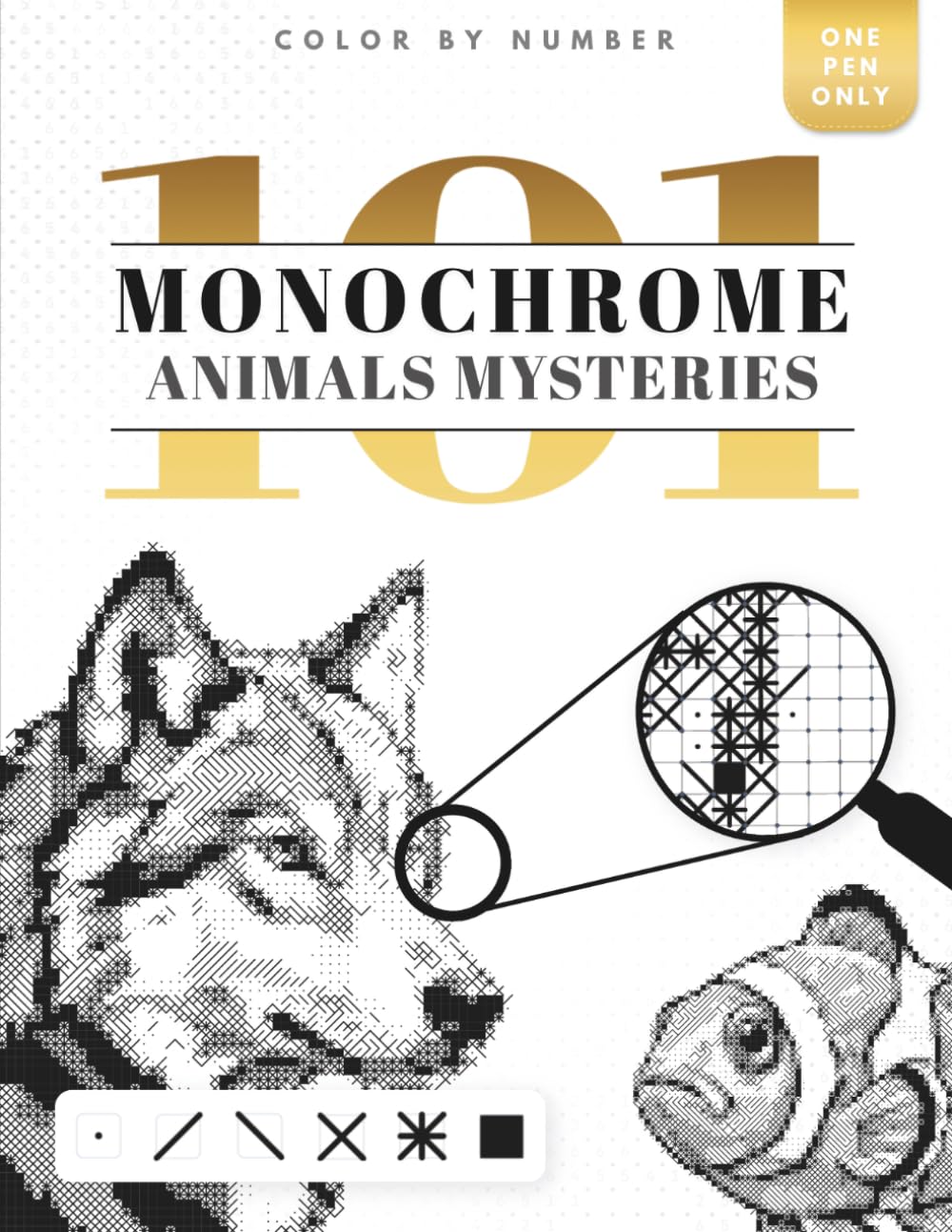 101 Color by Number Monochrome Animals Mysteries: One Color Monochrome Coloring Book for Adults with Black and White Puzzles for Stress Relief and Fun! baixar livro de graça